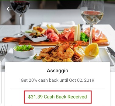Groupon+ cash back at Assaggio Restaurant