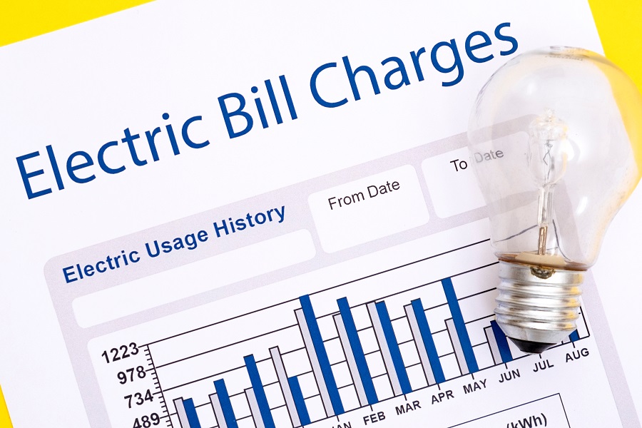 Electric bill with light bulb on top
