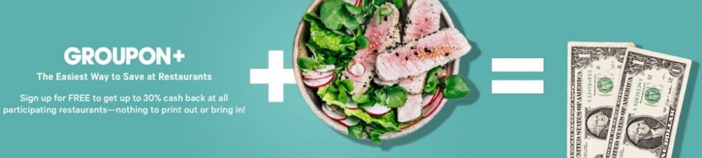 Groupon+ or Groupon Cash Back banner