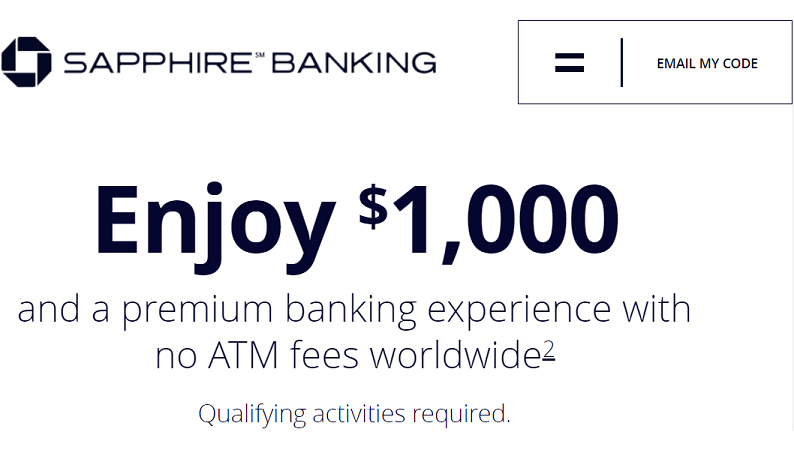Chase Sapphire Banking $1,000 bonus landing page