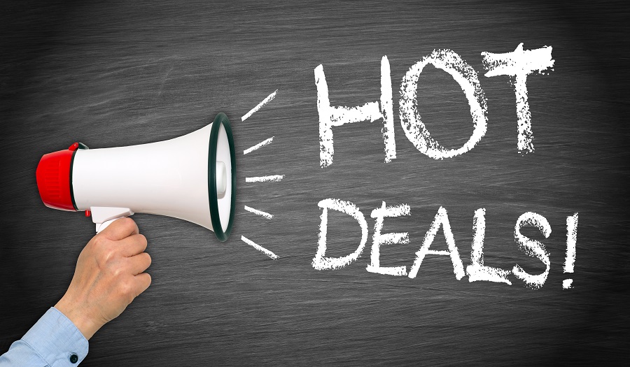 Megaphone announcing hot deals