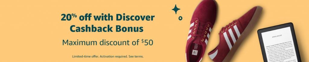 Amazon's 20% off Discover promo banner