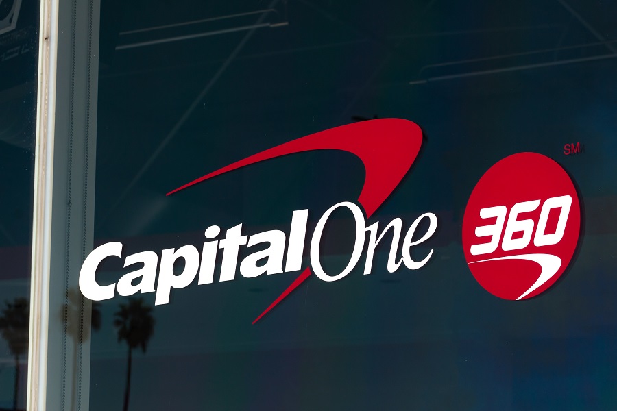 Capital One 360 logo on building window