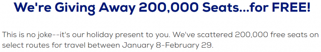 Megabus 200,000 free seats promotion header
