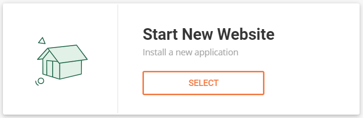 Selecting "Start New Website" on SiteGround