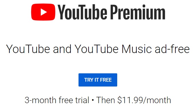 YouTube Premium 3-month trial offer