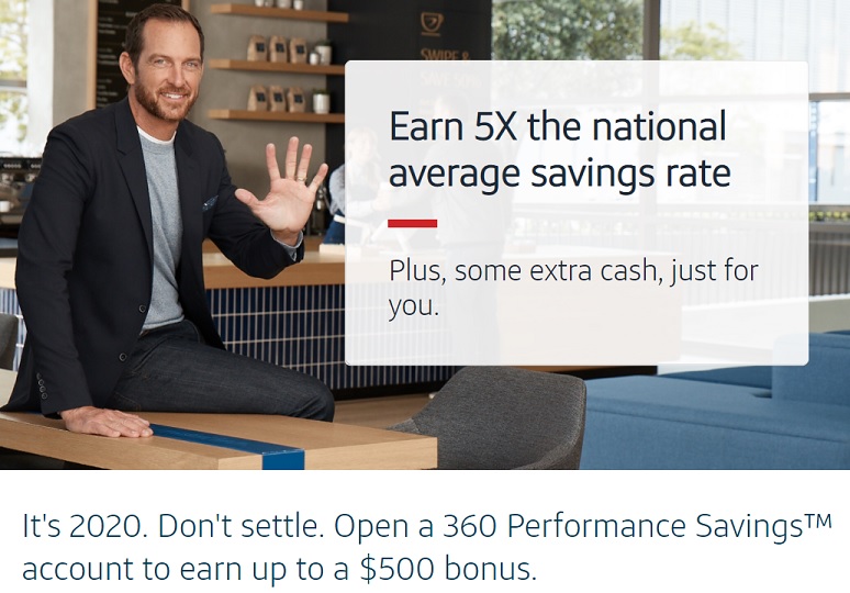 Landing page Capital One savings bonus of up to $500