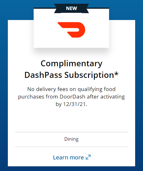 Chase Sapphire Reserve benefit of 2-year DoorDash subscription