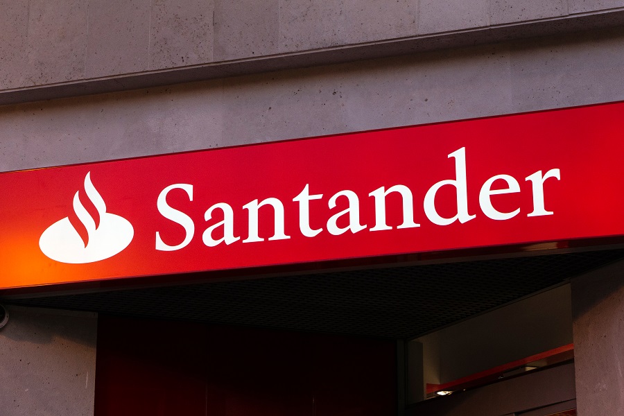 Santander logo on building sign