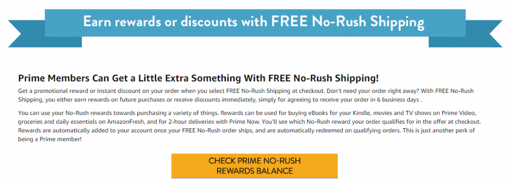 Check No-Rush rewards balance