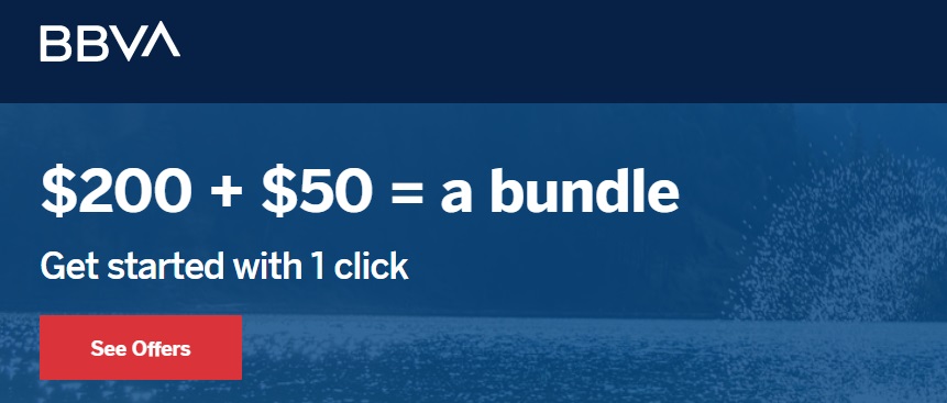 BBVA $200 checking and $50 savings bonus call-to-action