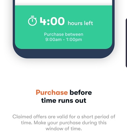 Use a claimed offer within 4 hours