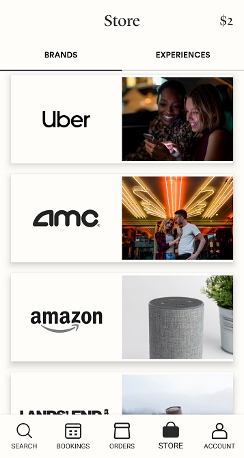 Seated redemption partner brands