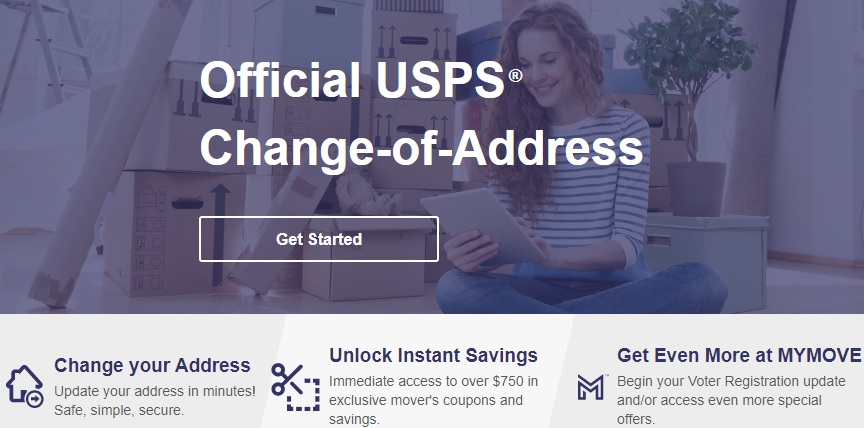 USPS change-of-address landing page
