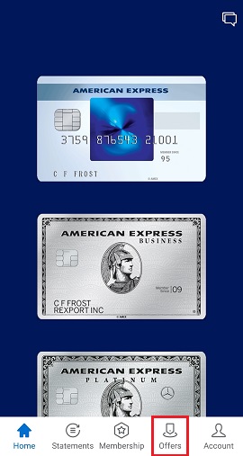 AMEX Offers on AMEX app