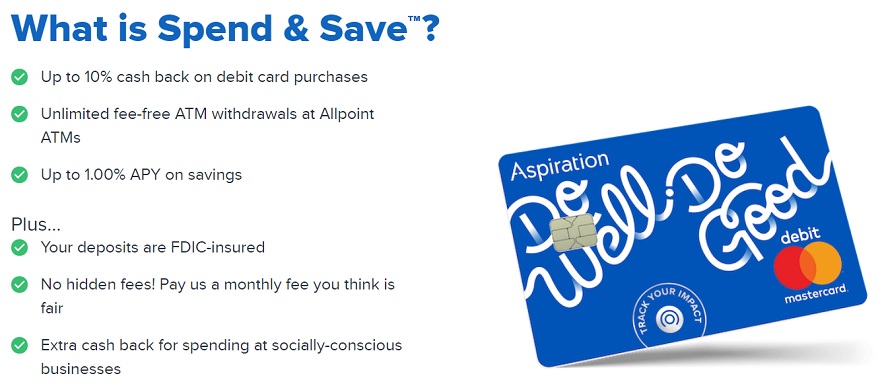 Aspiration Spend & Save checking account