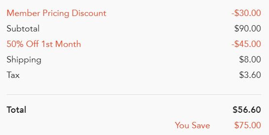 6 bottles of wine from Bright Cellars order summary