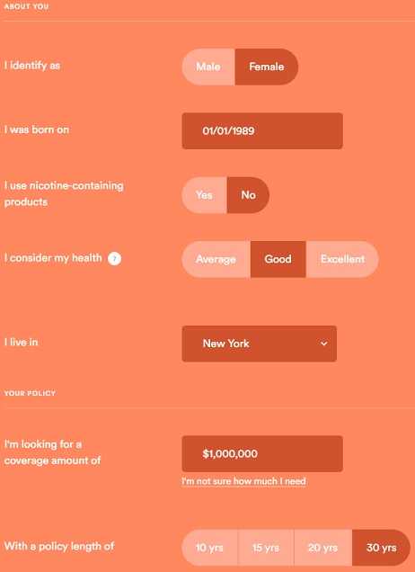 Haven Life quote example