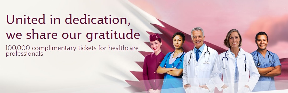 Qatar Airways 100,000 tickets for healthcare professionals promotion