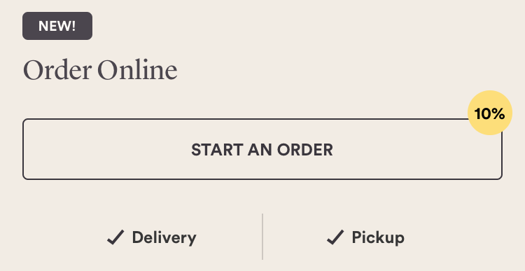 Seated app delivery and pickup options