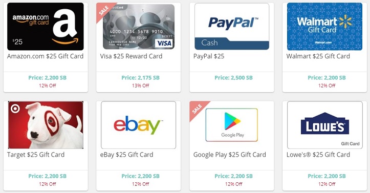 Swagbucks redemption partners