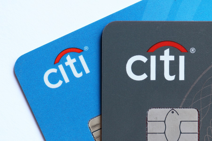 Two Citi cards zoomed in