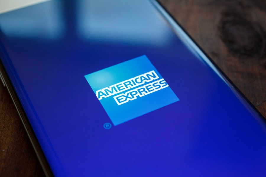 American Express logo on phone