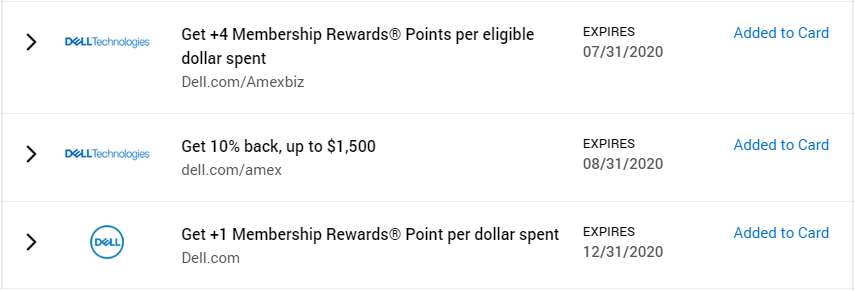 Amex Offers for Dell.com