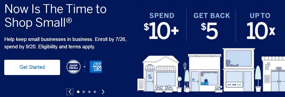 "Now is the time to Shop Small" ad block by American Express