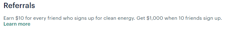 Arcadia Power $10 referral bonus and $1,000 bonus for 10 referrals