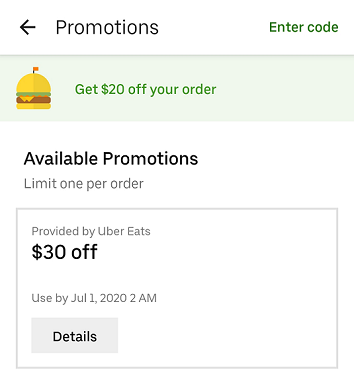 Eats Pass $30 discount promo