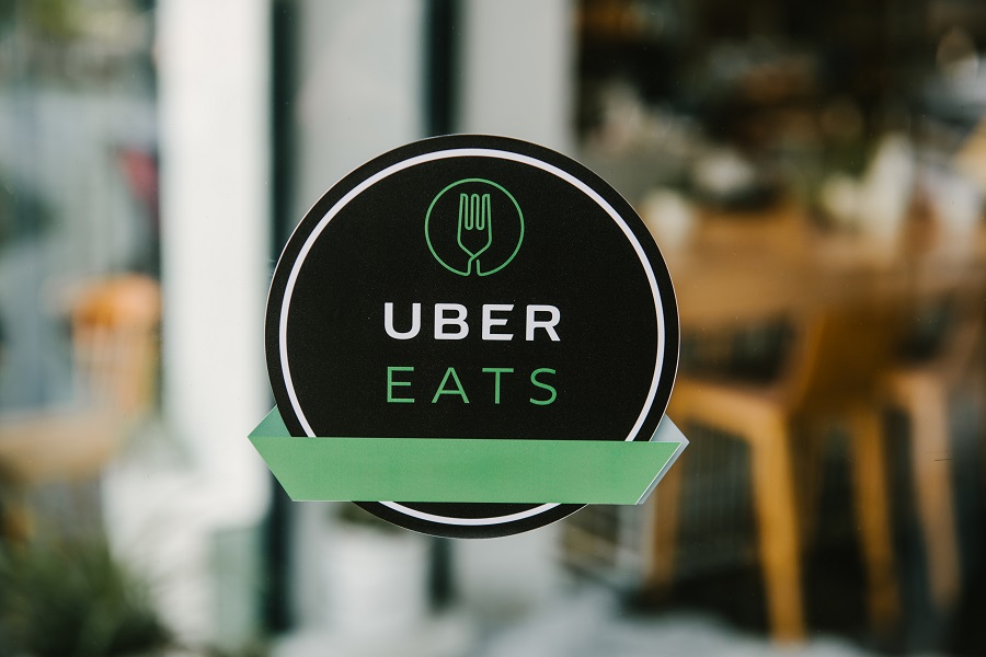 Uber Eats logo on window