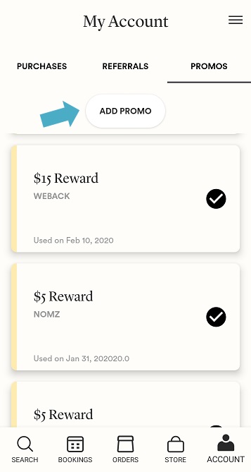 Add promo code on Seated