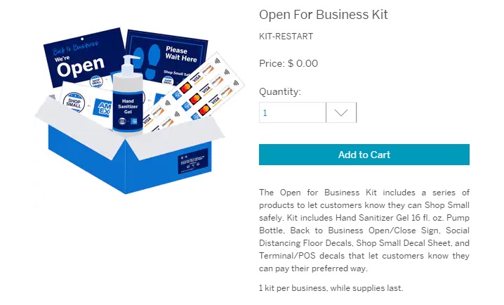 American Express "Open For Business" kit