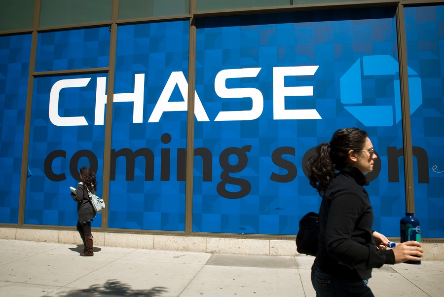 Chase logo on building wall