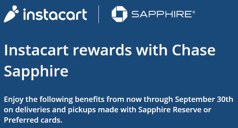 Chase Sapphire Instacart benefit