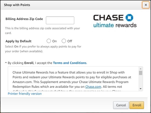 Linking Chase Ultimate Rewards on Amazon