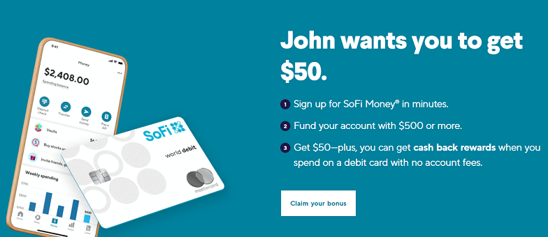 SoFi Money referral $50 offer
