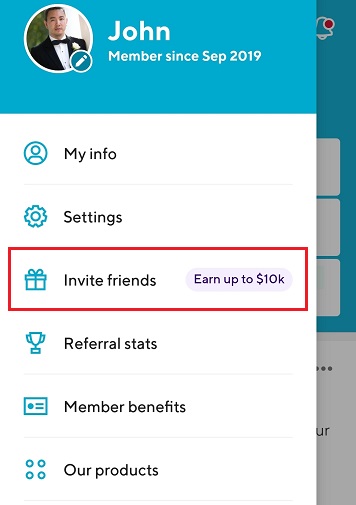 Invite friends on the SoFi app