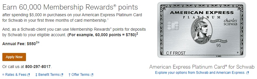 Charles Schwab American Express Platinum card