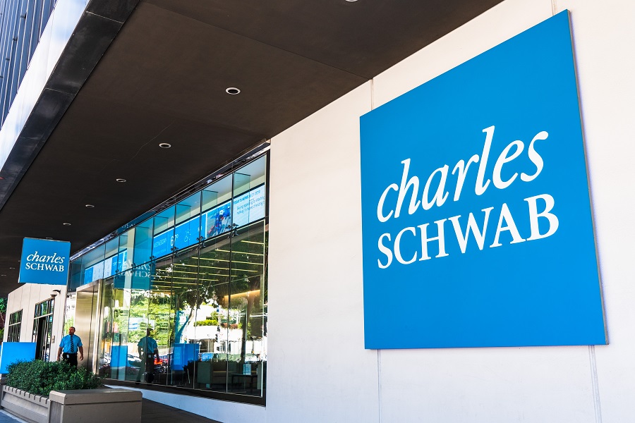 Charles Schwab logo on HQ building