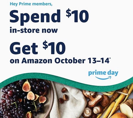 Amazon Prime member Whole Foods $10 deal