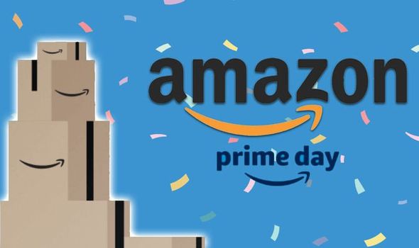 Amazon Prime Day with stacked Amazon boxes