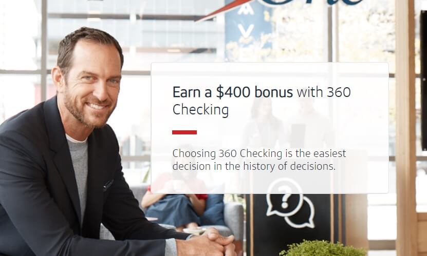 360 Checking $400 bonus landing page image
