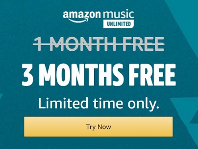 Amazon Music Unlimited 3 months free trial