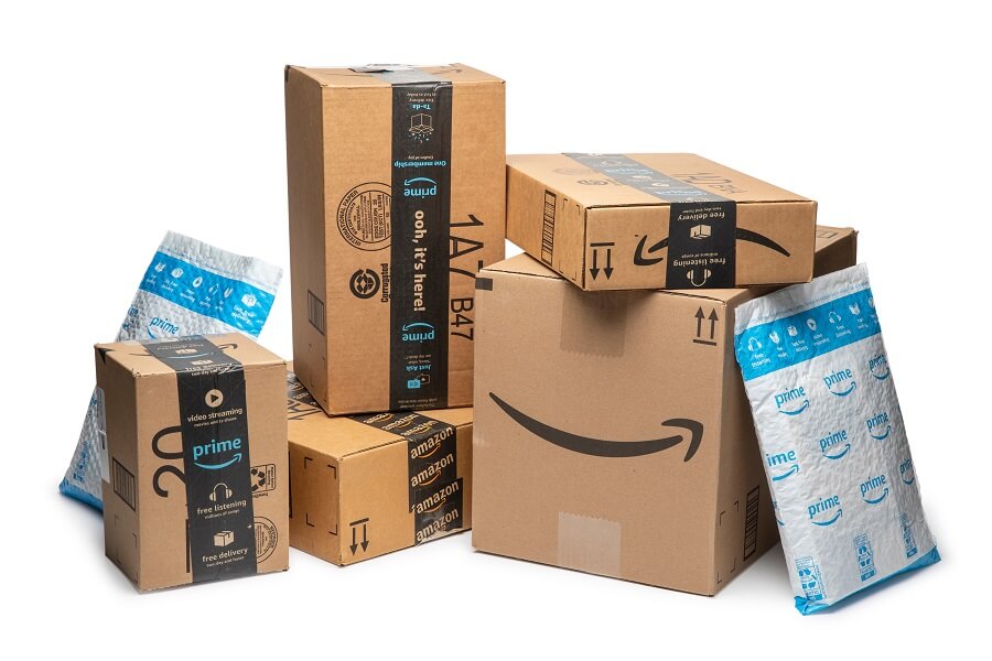 Amazon shipping packages all over the floor hero image