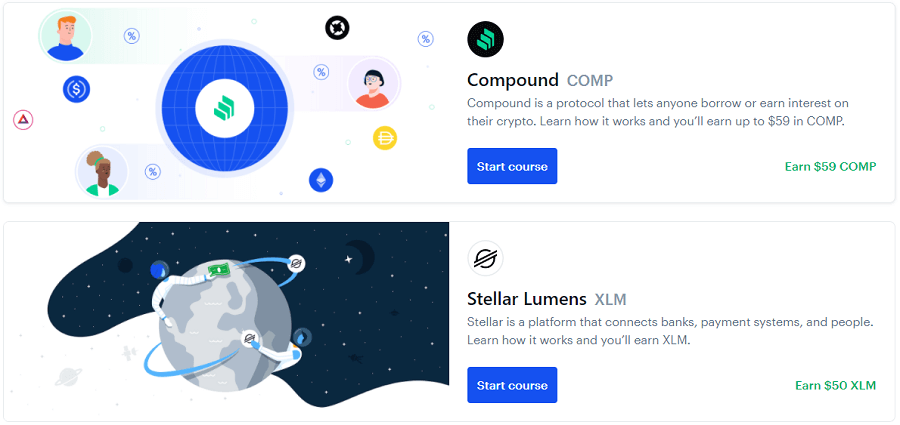 Coinbase Earn - Compound (COMP) and Stellar Lumens (XLM) offers