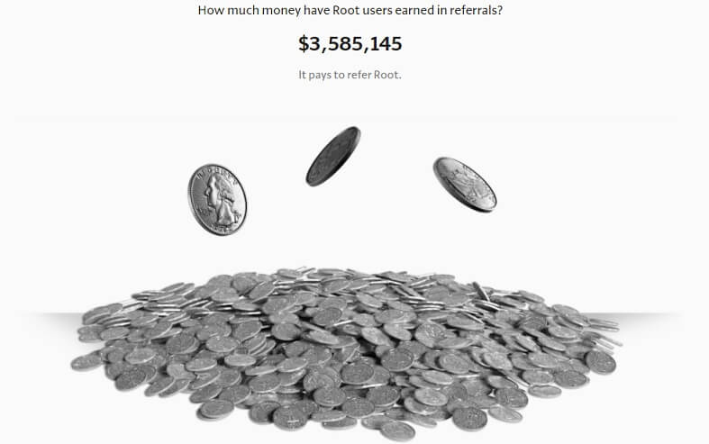 Referrals earned by Root users