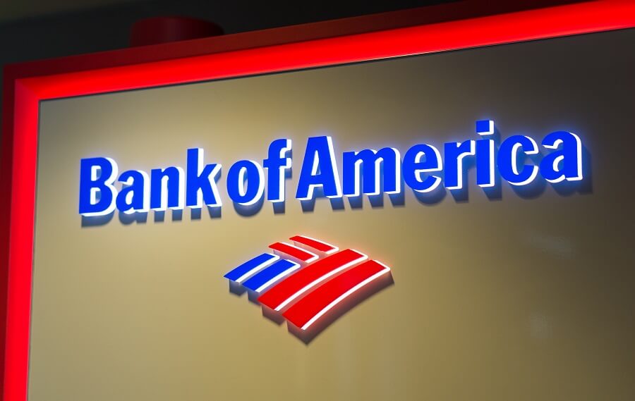 Bank of America neon logo sign