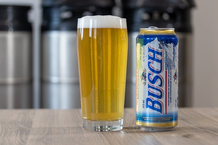 Busch beer and glass of beer on table hero image
